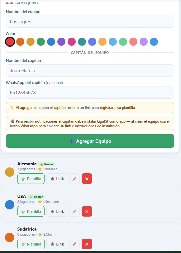 Registro de Equipos